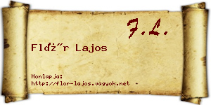 Flór Lajos névjegykártya